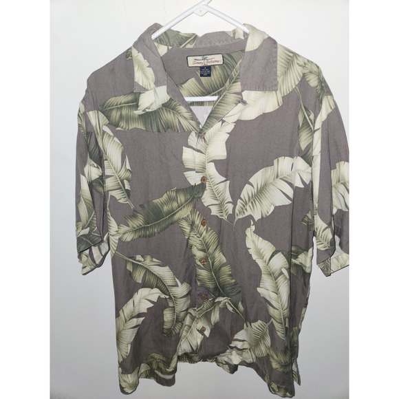 Tommy Bahama Other - Tommy Bahama Mens  100% Silk Shirt Medium Grey Tropical